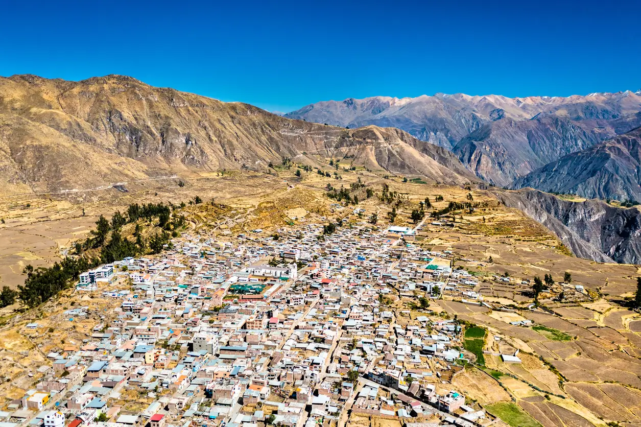 Cabanaconde town in Peru