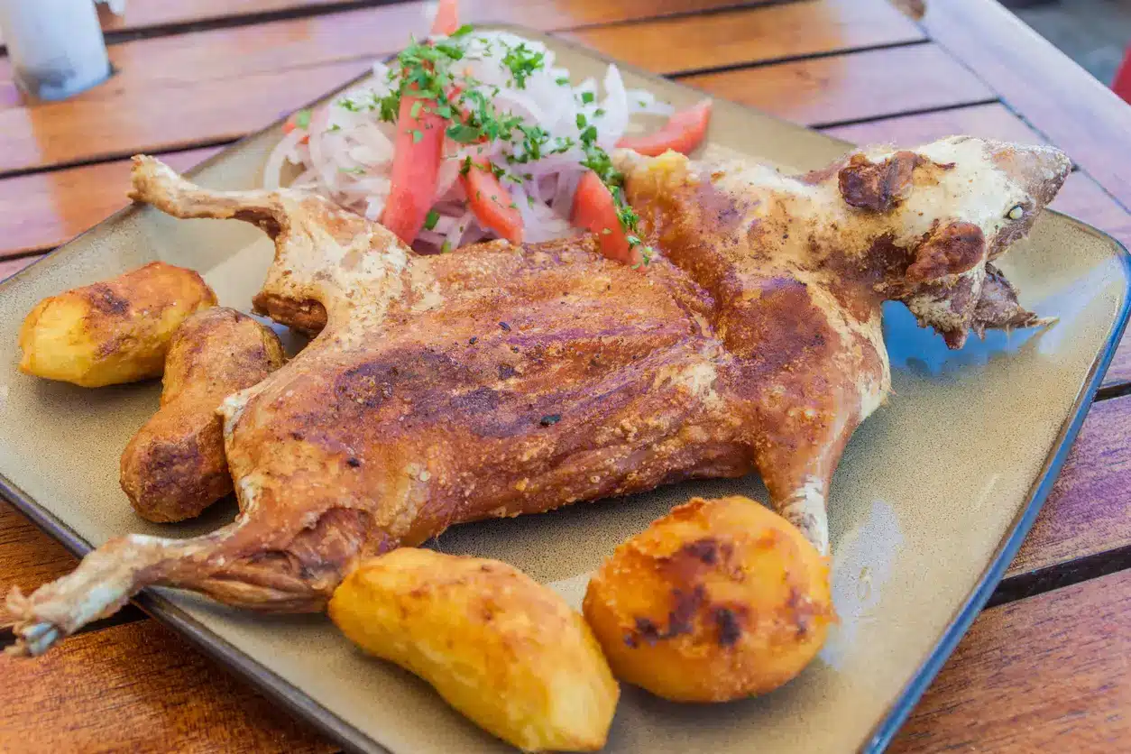 Roasted guinea pig cusco food